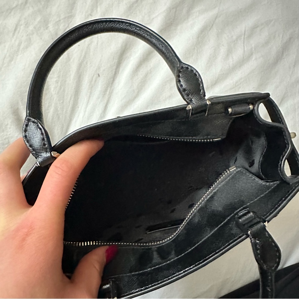 Kate Spade black top handle satchel leather tote - Picture 7 of 11